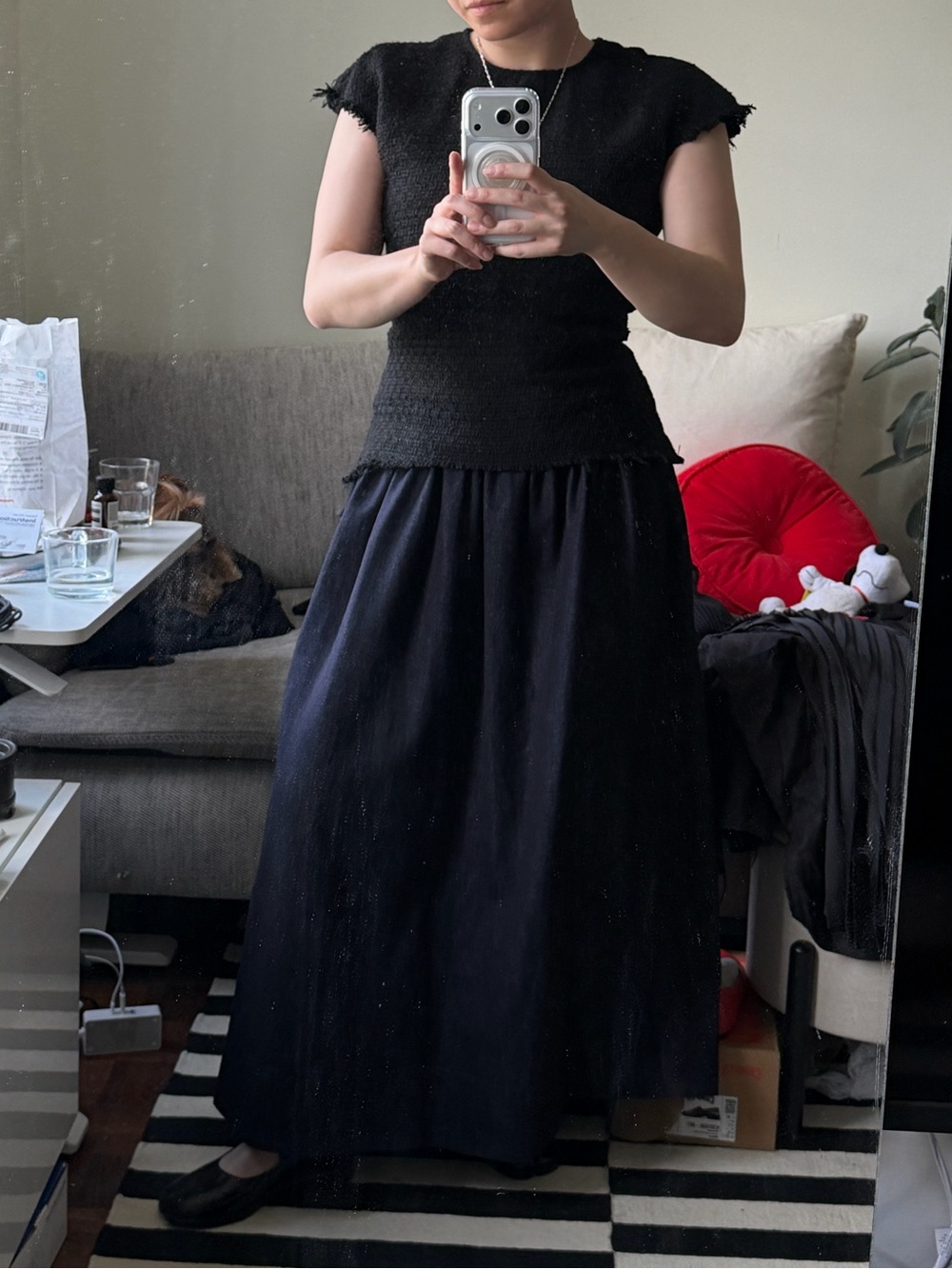 Gorgeous Women’s Black and blue denim duo tone Maxi dress